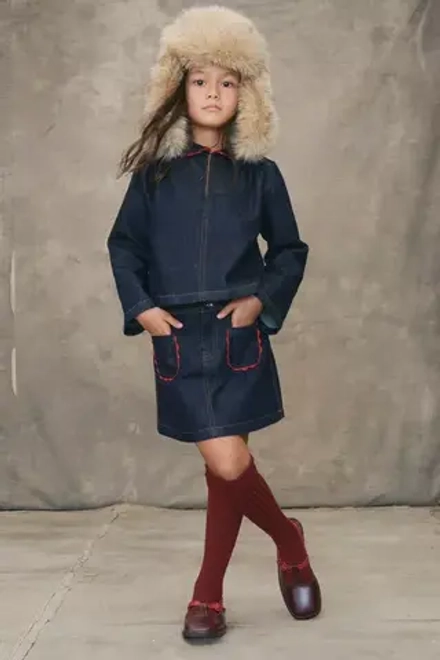 ZARA ДЖИНСОВАЯ РУБАШКА С ГЛУБОКИМ ВЫРЕЗОМ - LIMITED EDITION, ТЕМНО-СИНИЙ