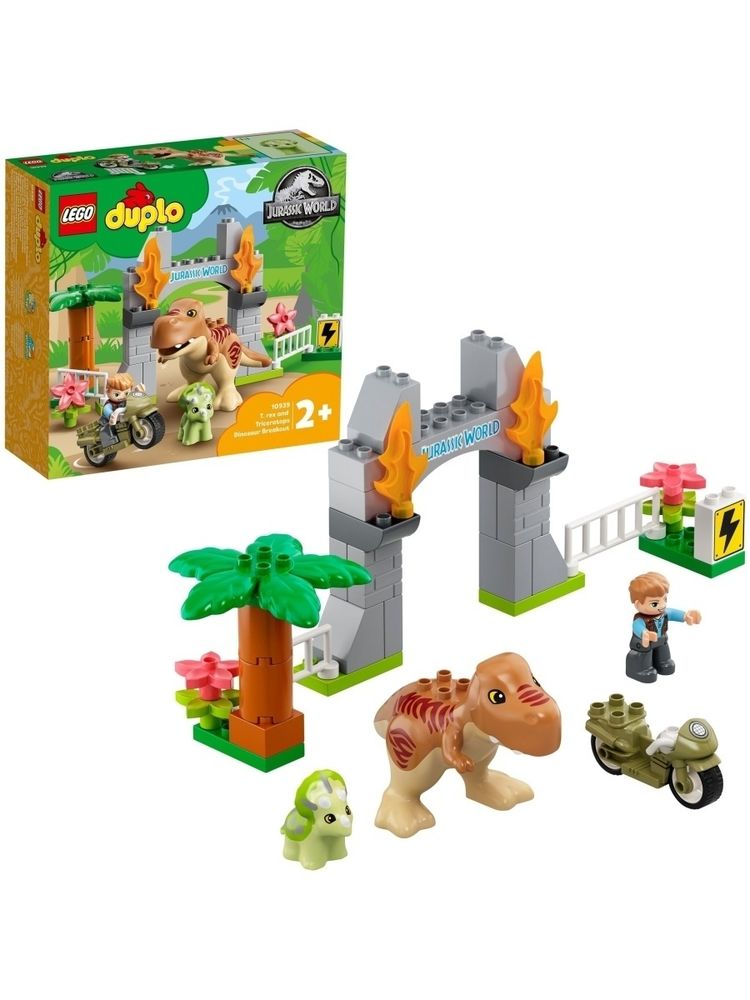 Конструктор LEGO DUPLO Jurassic World 10939 Побег динозавров: тираннозавр и трицератопс