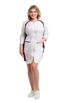 Халат женский А009 3/4 (экстра/белый/бургунди 712)