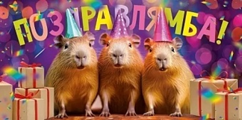 Конверт для денег Поздравлямба! (капибары)
