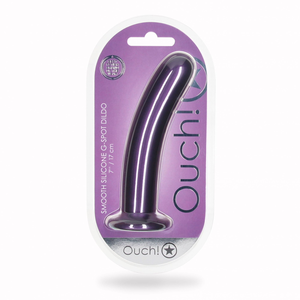 Фиолетовый фаллоимитатор Smooth G-Spot - 17,7 см. (Цвет: фиолетовый)