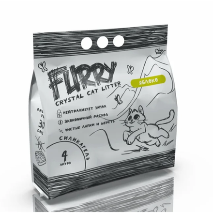 Наполнитель силикагелевый для кошек Furry Яблоко 4 л