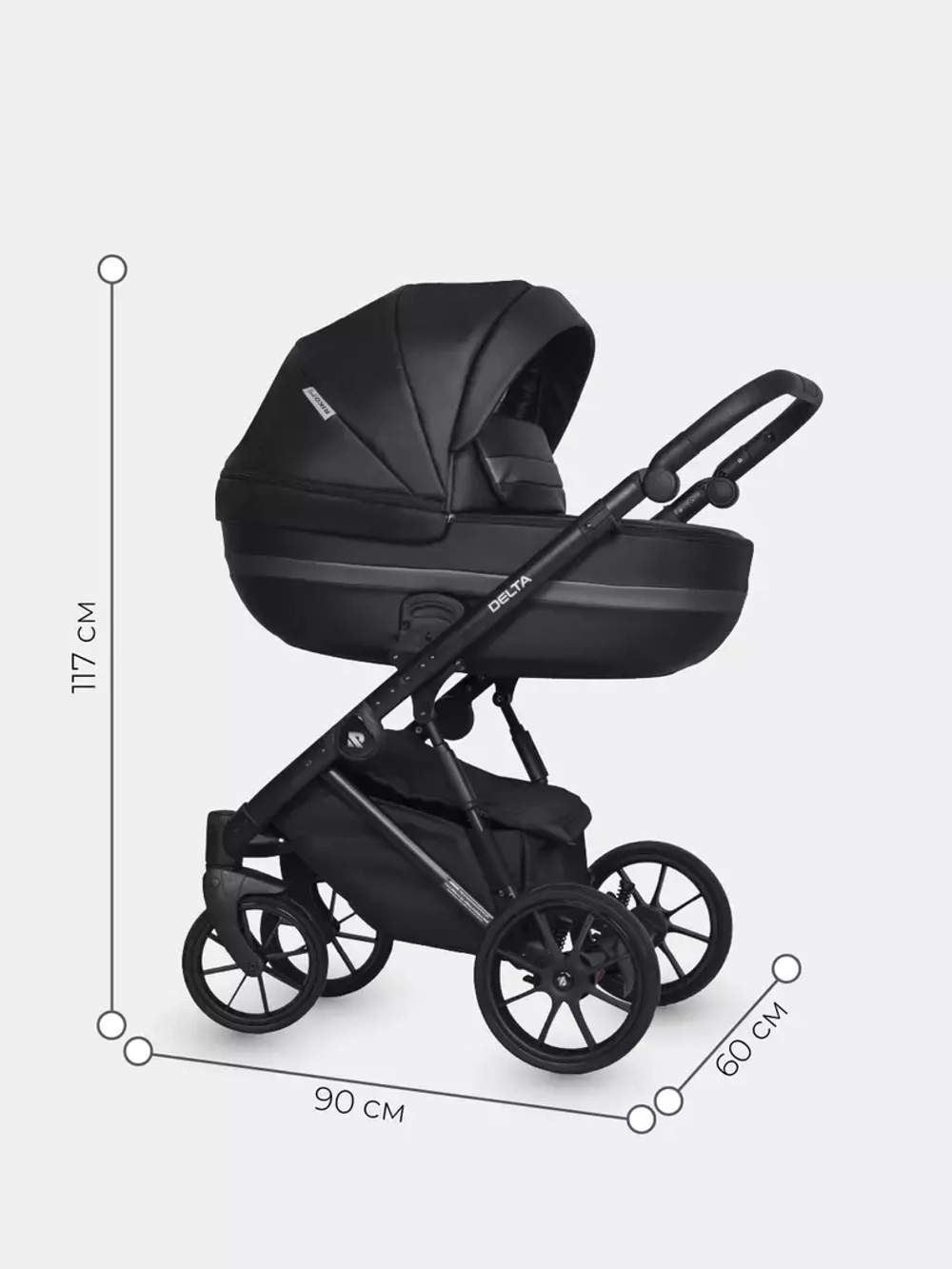 Коляска 2 в 1 Riko Basic Delta Ecco 15 black