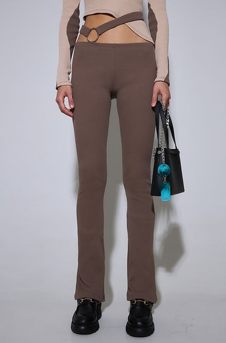 BROWN RIBBED TROUSERS