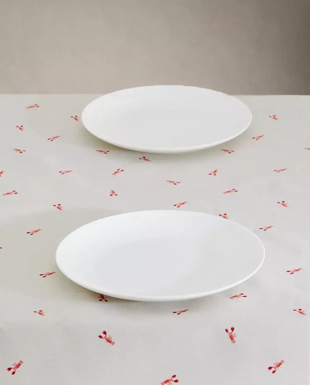 ZARA HOME ХЛОПКОВАЯ СКАТЕРТЬ В ПРИНТОМ, ЭКРЮ