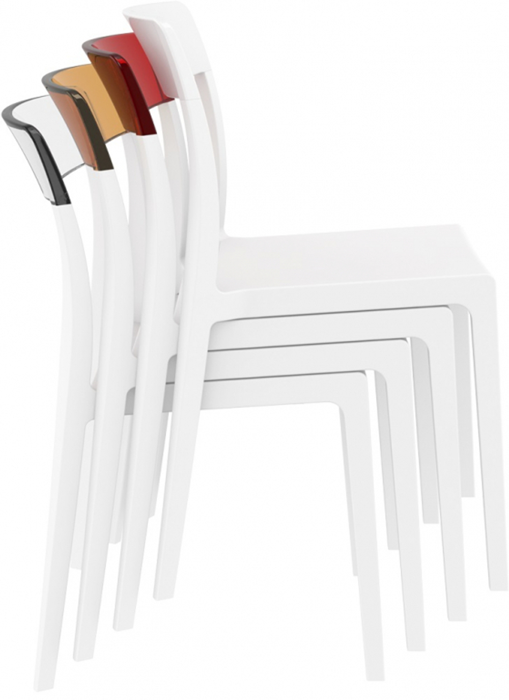 Стул пластиковый Siesta Contract Flash, белый, прозрачный