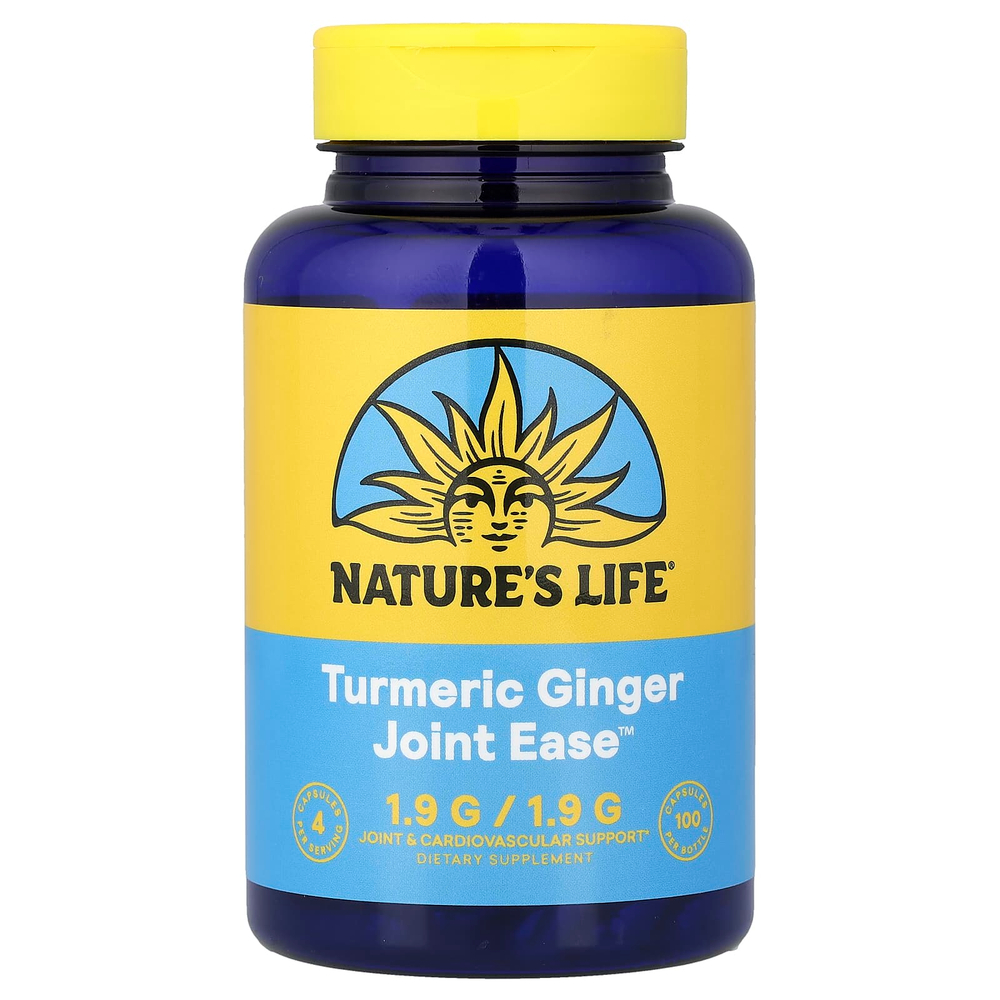 Nature's Life, Joint Ease, куркума и имбирь, 100 капсул