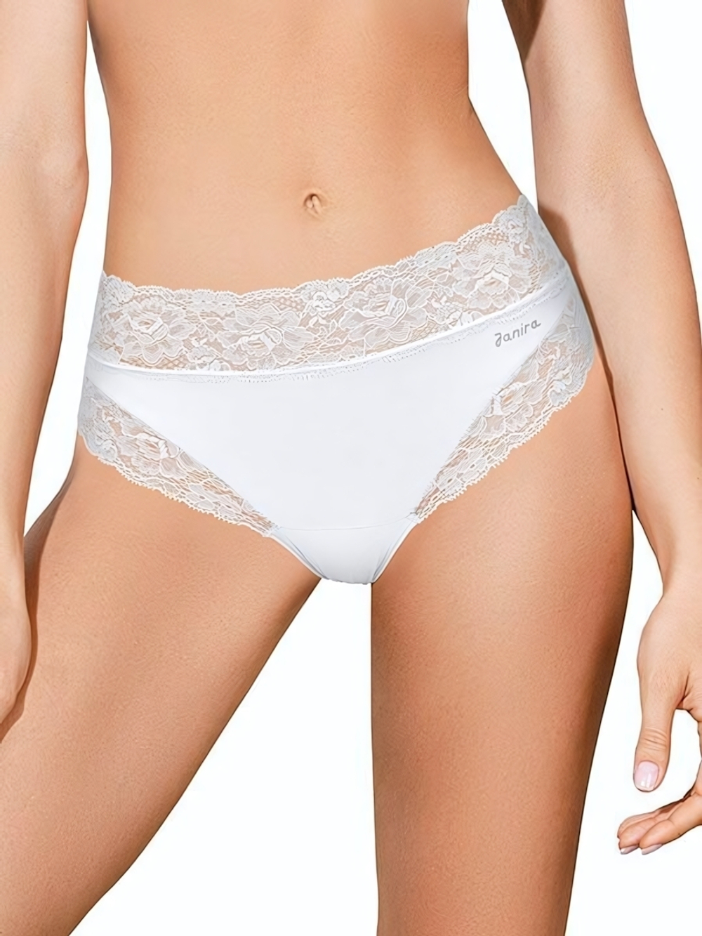 Трусики-слипы с кружевной оторочкой Dolce Micro (Размер: M) (Цвет: белый)