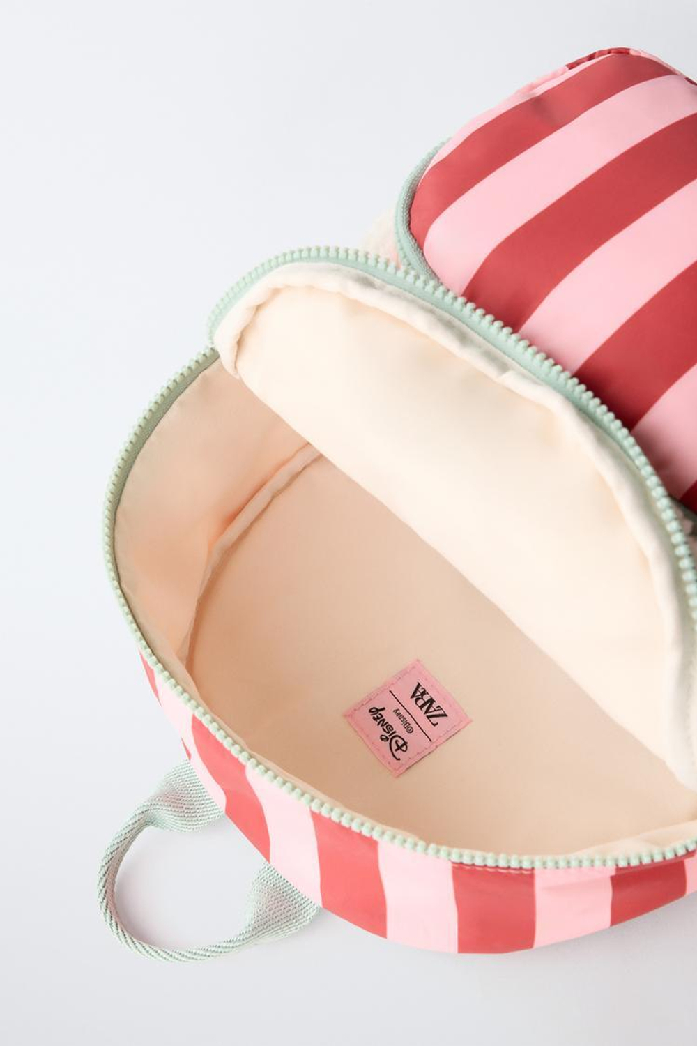 ZARA РЮКЗАК ИЗ ИСКУССТВЕННОЙ ОВЧИНЫ С ПРИНТОМ MINNIE MOUSE © DISNEY, РОЗОВЫЙ