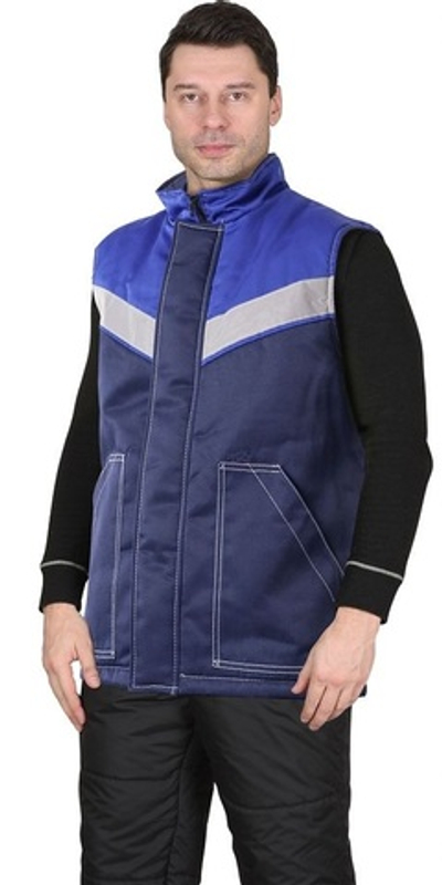 Жилет Синий с васильковым тк. Смесовая