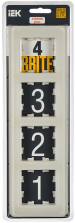 BRITE Рамка 4-местная РУ-4-2-Бр стекло песчаный RE IEK