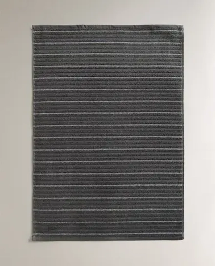 ZARA HOME КУХОННОЕ ПОЛОТЕНЦЕ ИЗ МАХРОВОГО ХЛОПКА В ПОЛОСКУ, СЕРЫЙ