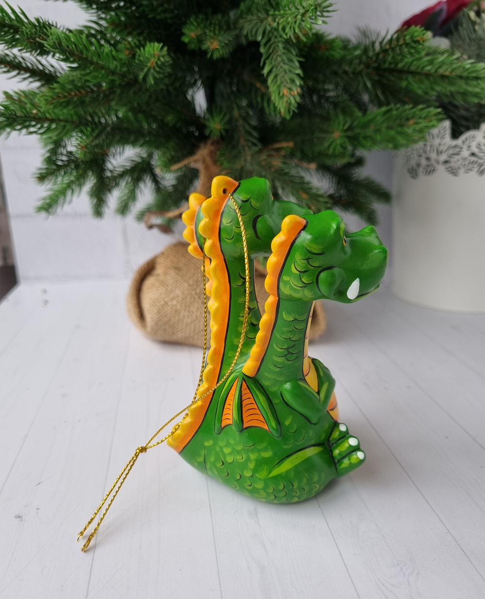 Змей горыныч ёлочная игрушка из фарфора