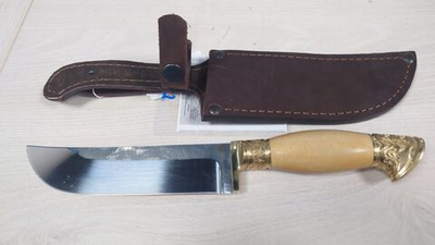 Нож «Пчак Акбар», 95х18, стаб клен явор, литье-латунь