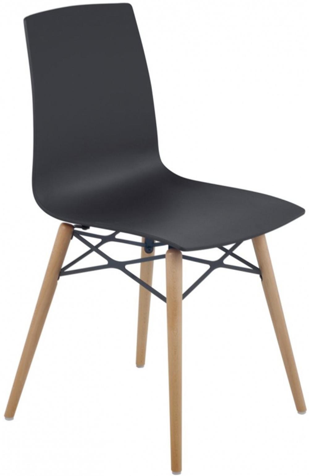 Стул пластиковый Papatya X-Treme-S Wox Pro Beech Wood, антрацит