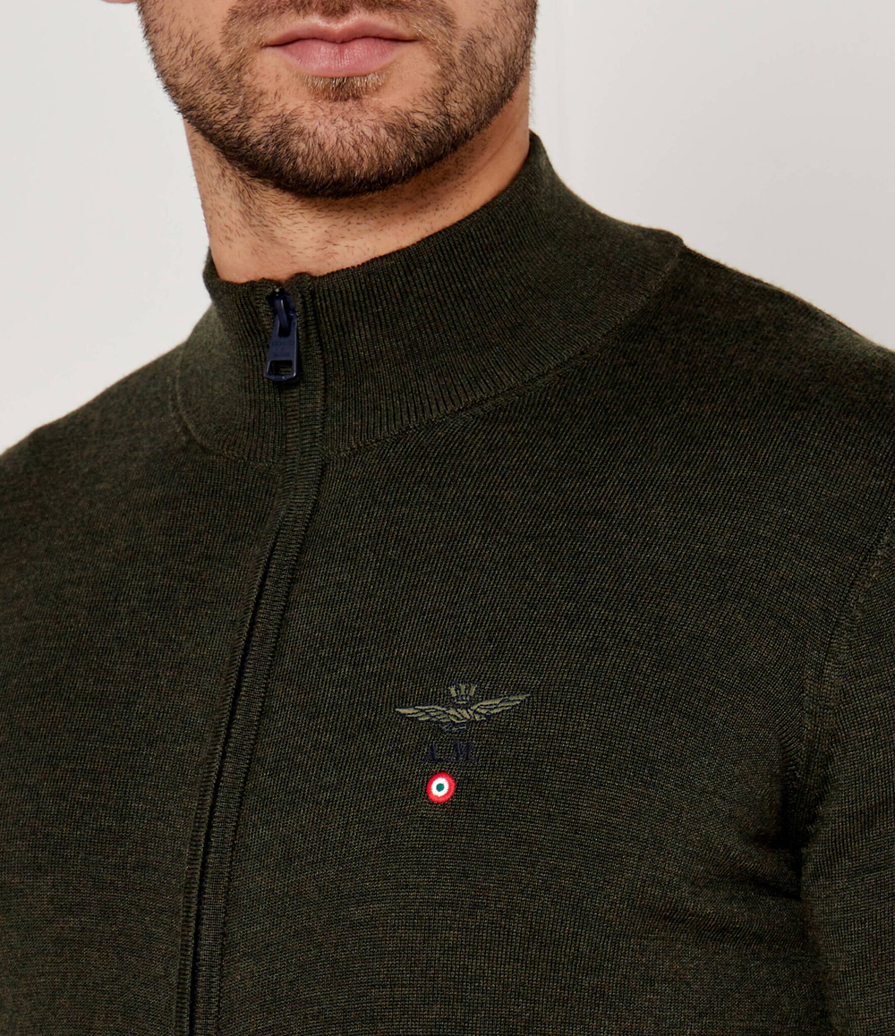 Хлопковый свитер Aeronautica Militare - оливковый(MA1390L415)