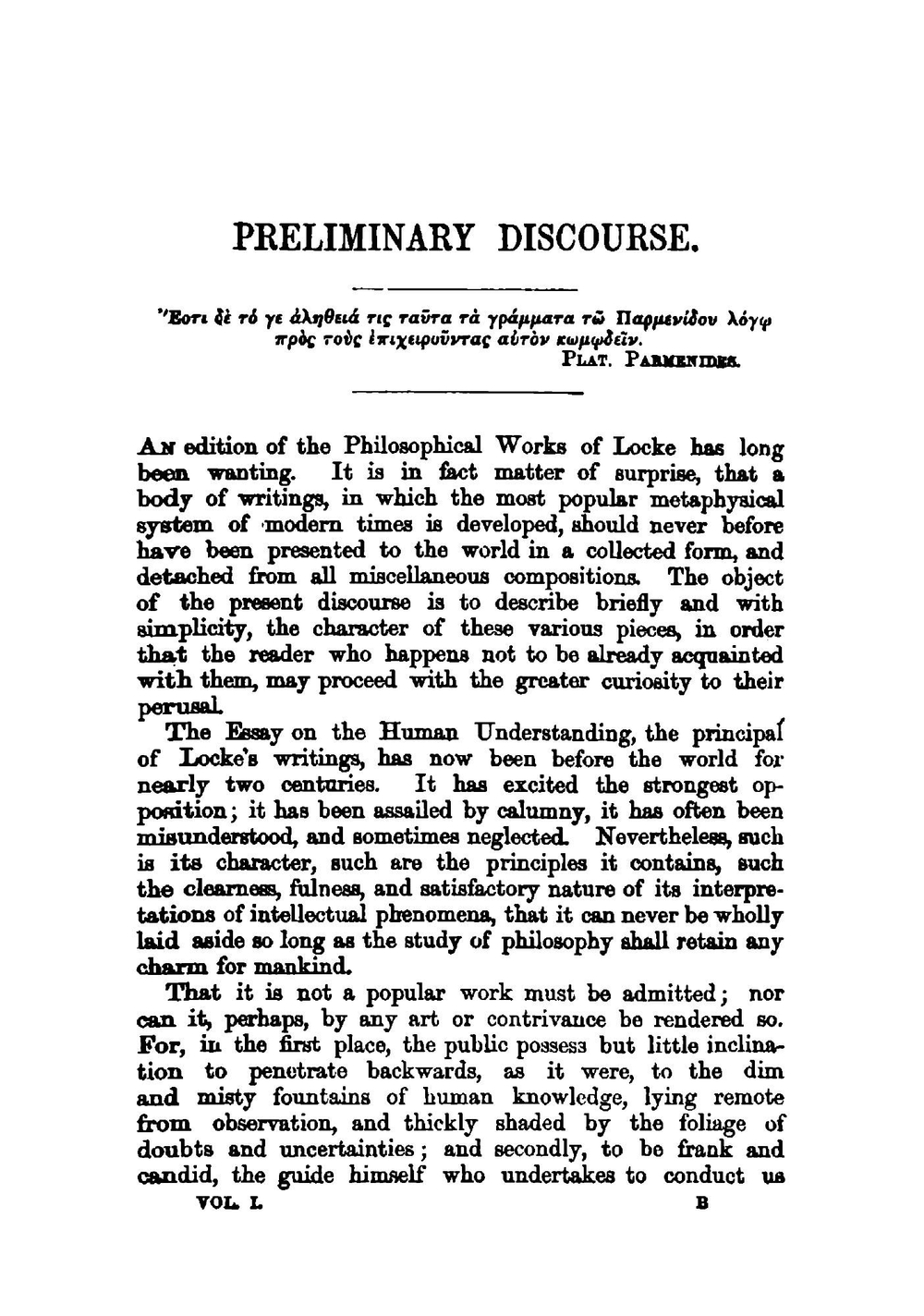 The works of John Locke: philosophical works, with a preliminary essay and notes. Volume 1 | John Locke