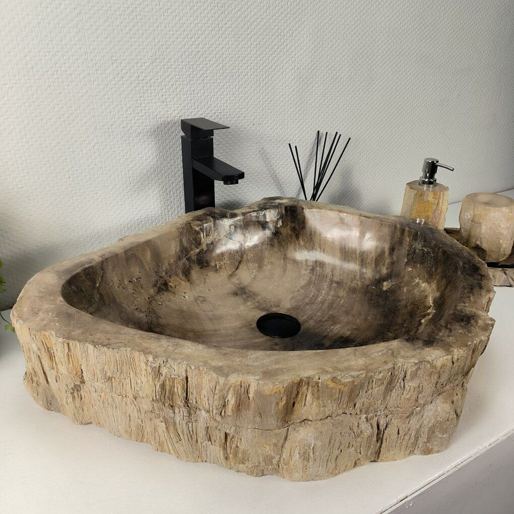 Каменная раковина из окаменелого дерева OD-04328 (68*53*15) 0177 из натурального камня