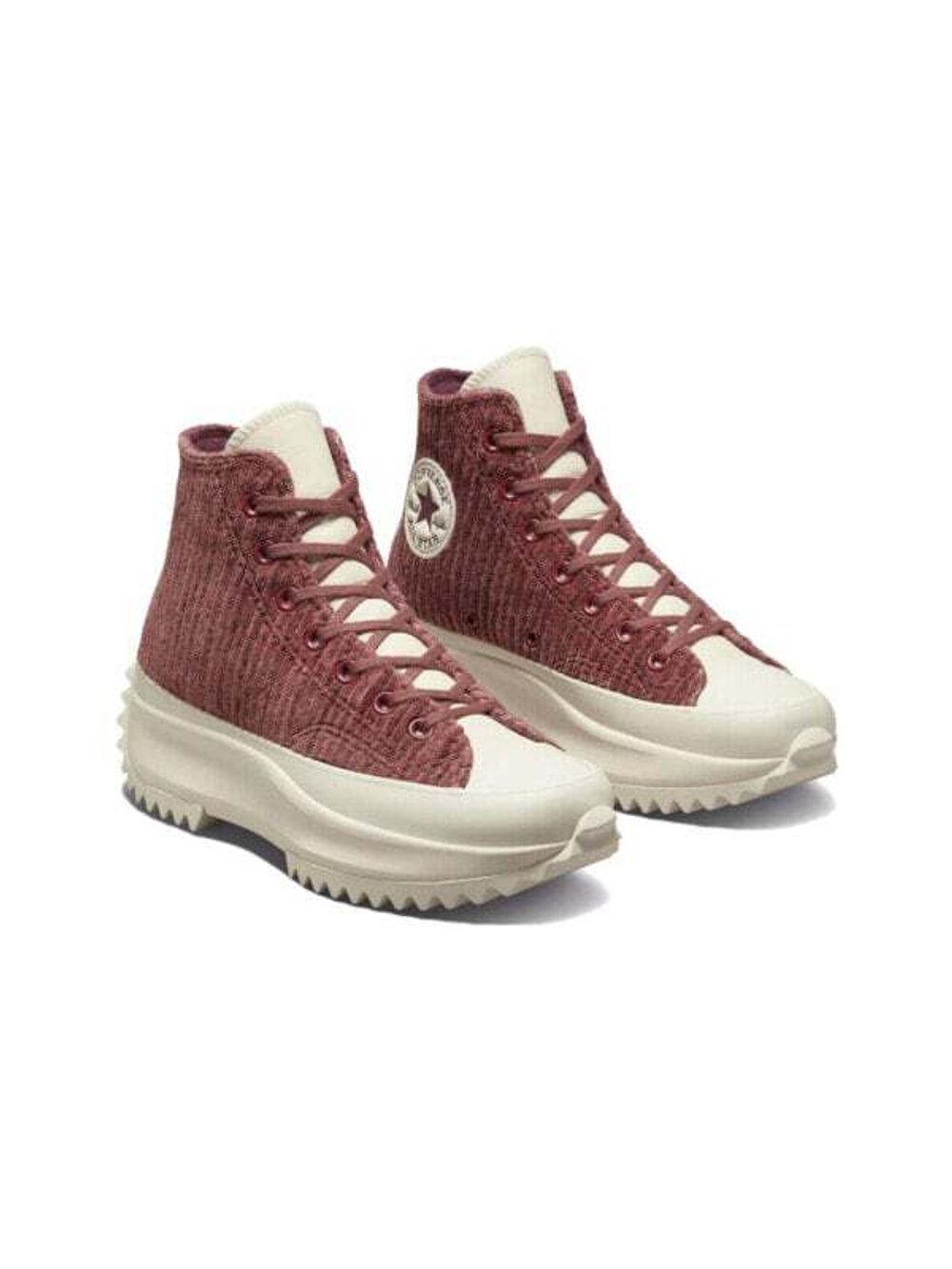 Converse Run Star Hike Hi Striped Knit Dark Wine