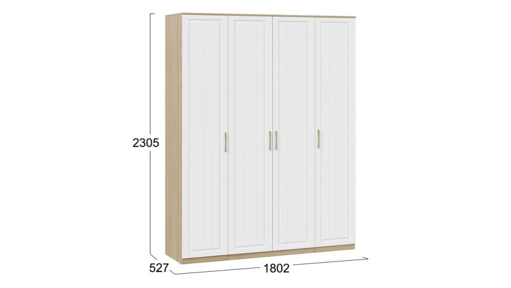 Шкаф Сэнди 4-х дверный вяз благородный / белый