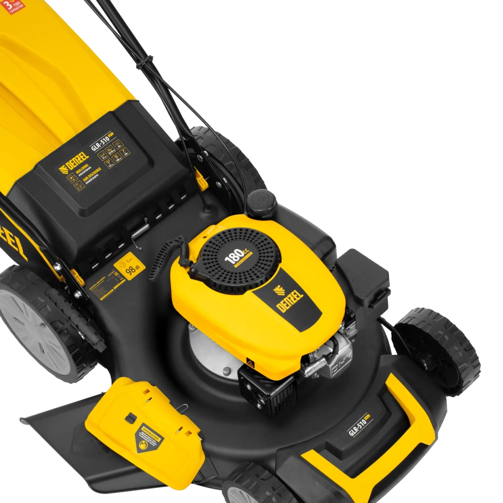 Газонокосилка бензиновая DENZEL GLR-510SP-K, 180 см3, ширина 51 см, привод, травосборник 65 л (58804)
