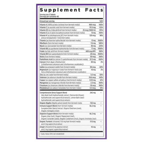 New Chapter, Perfect Calm, мультивитаминный комплекс, для снятия стресса 144 вегетарианских таблетки