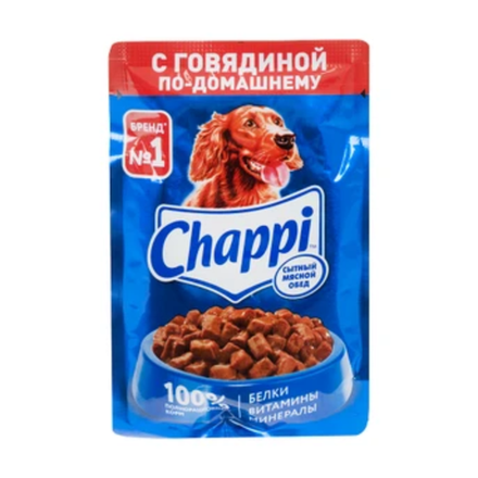Влажный корм Chappi для собак с говядиной по-домашнему 85 гр