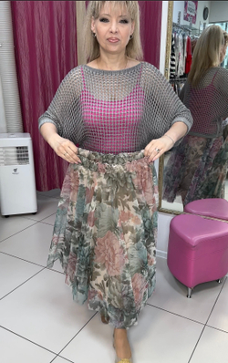 Итальянская двойная юбка на мягком поясе