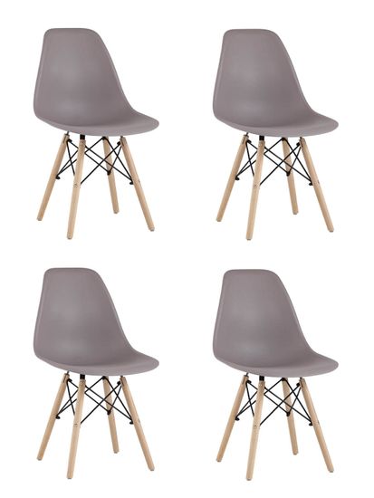 Стул Eames Style DSW темно-бежевый x4 (разборный каркас)