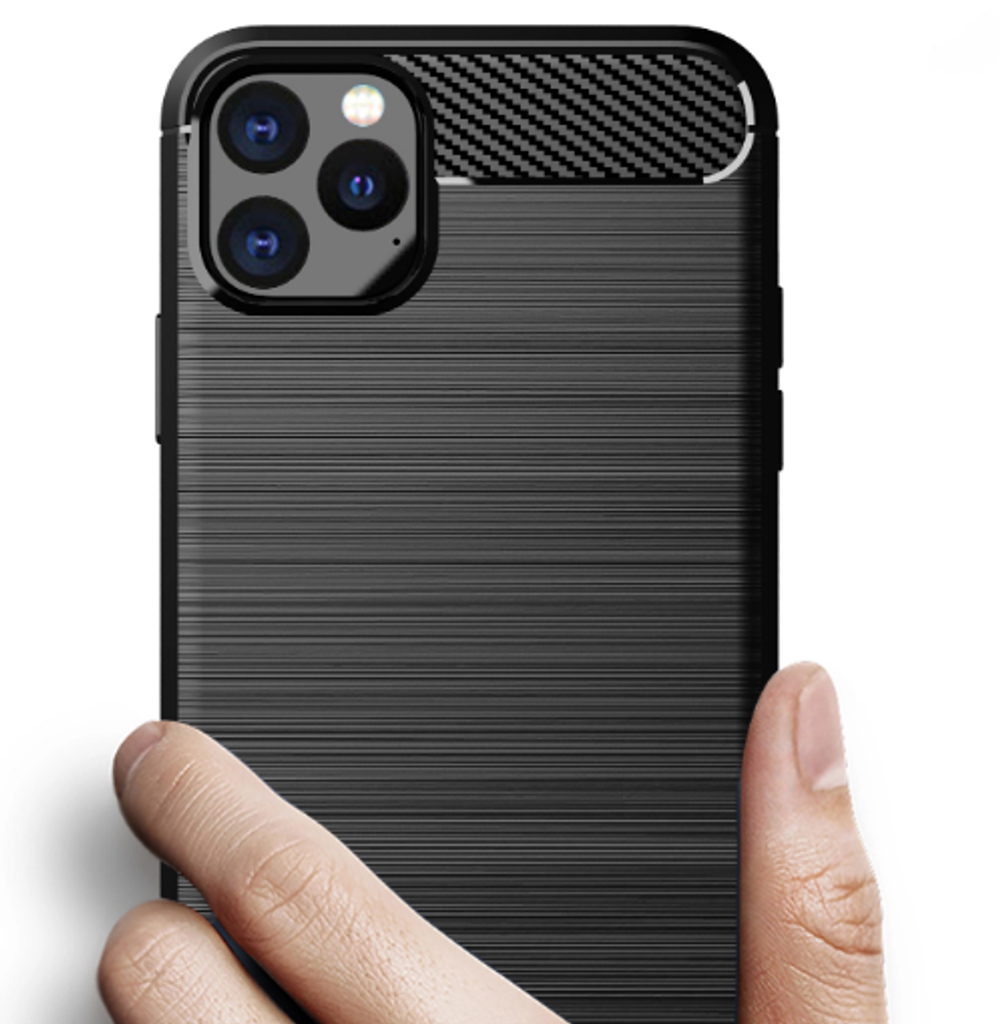 Чехол для iPhone 11 Pro Max цвет Black (черный), серия Carbon от Caseport