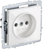 BRITE Розетка 1-местная без заземления без защитных шторок 10А РС10-1-0-БрБ белый IEK