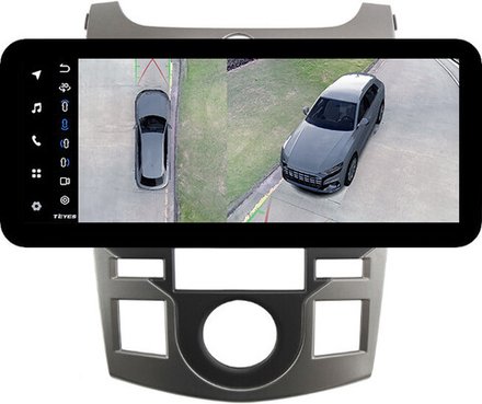 Магнитола для Kia Cerato Koup 1 2008-2013 - Teyes LUX ONE 360 монитор 12.3" 2K QLED на Android 10, 6+128Гб, CarPlay, 4G SIM-слот, 4 камеры в комплекте