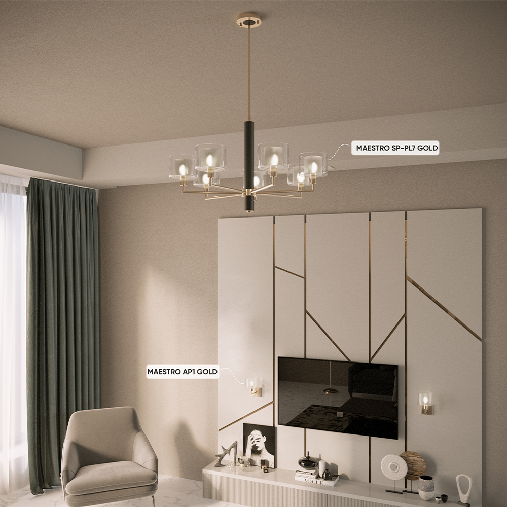 Подвесная люстра Crystal Lux MAESTRO SP-PL7 GOLD