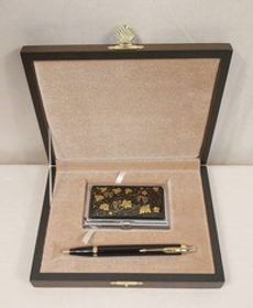 Набор "Золотой виноград" визитница персональная, ручка