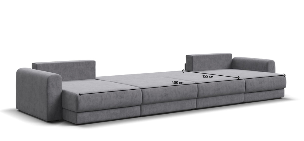 Модульный п-образный диван РИЧМОНД MODOOL Велюр Royal агат