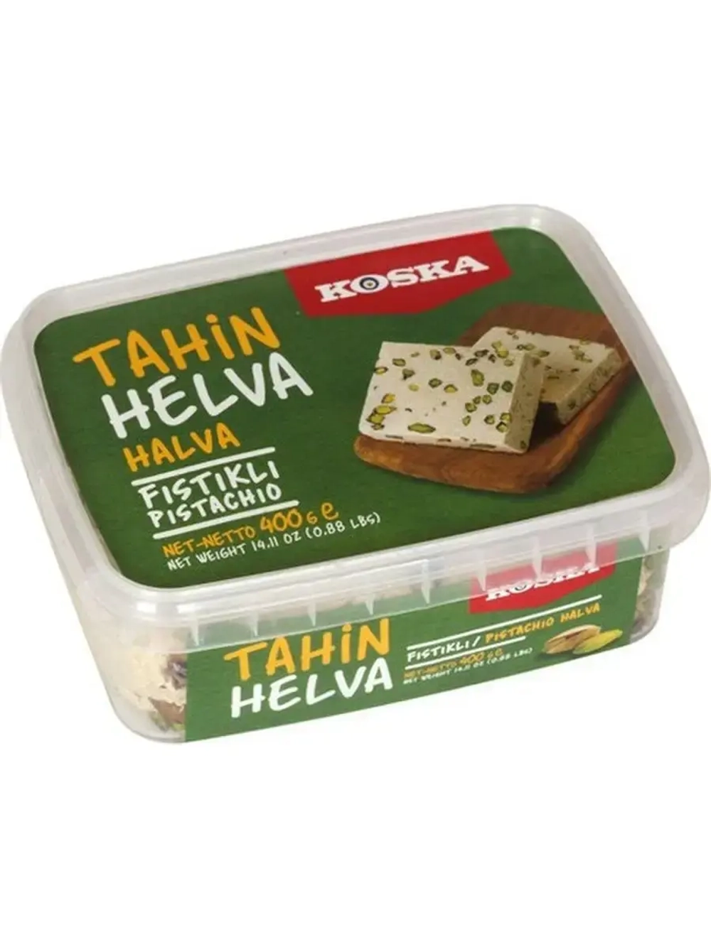 Халва Koska кунжутная ,тахинная, с фисташками, 400гр.