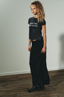 ZARA ФУТБОЛКА С ТЕКСТОМ И ЭФФЕКТОМ ПОТЕРТОСТИ, АНТРАЦИТОВО-СЕРЫЙ