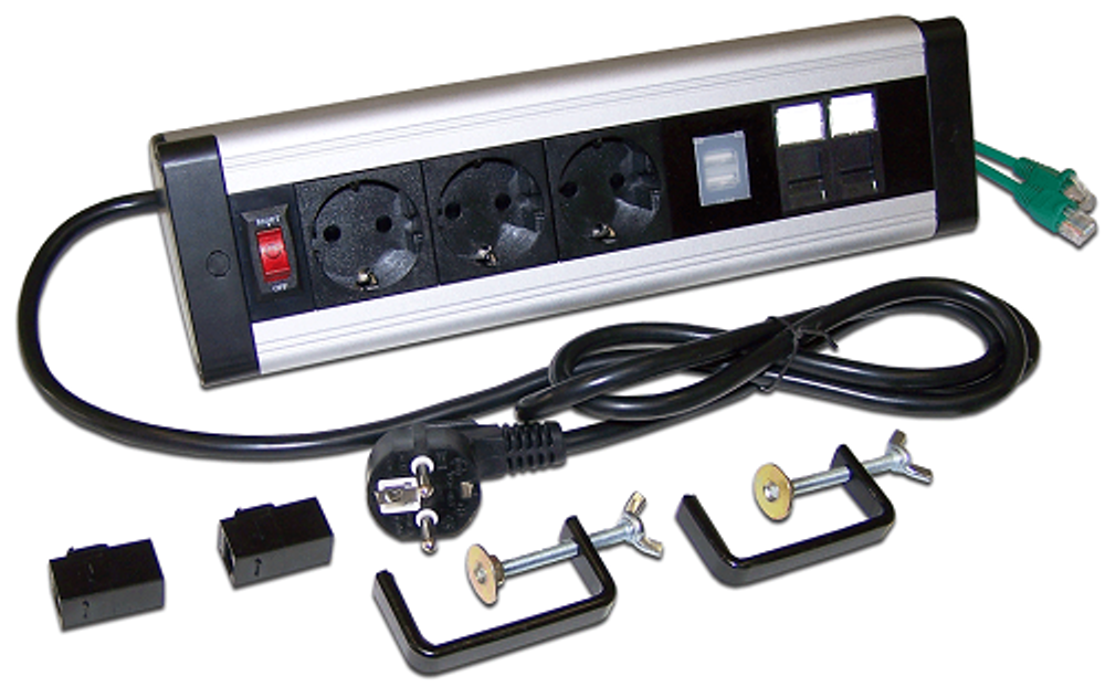 Блок розеток  Lanmaster LAN-WA-DC/3G+2UC+2C6