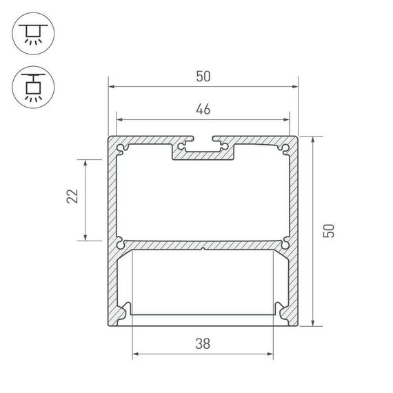 Профиль Arlight SL-LINE-5050-2000 ANOD 019304
