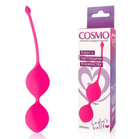Розовые вагинальные шарики 3,6см с хвостиком Bior Toys Cosmo CSM-23002-25