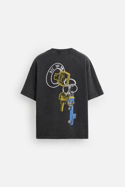 ZARA ТОЛСТОВКА С ПРИНТОМ POST MALONE™, ТЕМНЫЙ АНТРАЦИТ