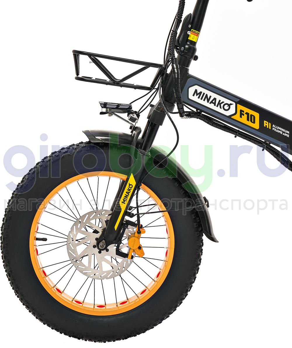 Электровелосипед Minako F10 Pro (48V/20Ah) - Желтый обод фото №4