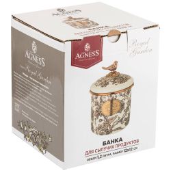 БАНКА ДЛЯ СЫПУЧИХ ПРОДУКТОВ AGNESS, СЕРИЯ ROYAL GARDEN 12 Х 12СМ/ 1,2Л