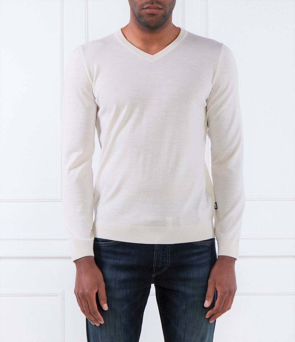 Хлопковый свитер melba-p BOSS BLACK - белый(50468261)