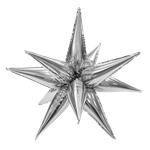 Шар (26''/66 см) Звезда, Составная, Серебро, 1 шт. в упак.