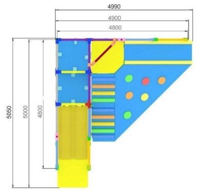 Лабиринт-скалодром для малышей «Айсберг» 25,5 м² (5,1*5*2.5м)