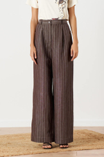 31148 Брюки женские (шоколадный полоска)