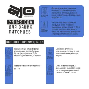 Уценка! Срок 24.08.26 Сухой корм AJO Cat Grand Master для кошек старшего возраста для профилактики МКБ