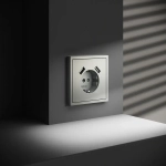 Розетка встраиваемая VOLTUM S70 с заземлением и защитными шторками, 16А, с USB, A+A, (сталь)