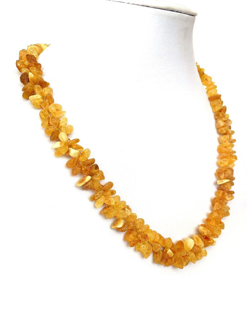 Бусы из натуральных камней женские янтарные лечебные необработанные, длина 53 см